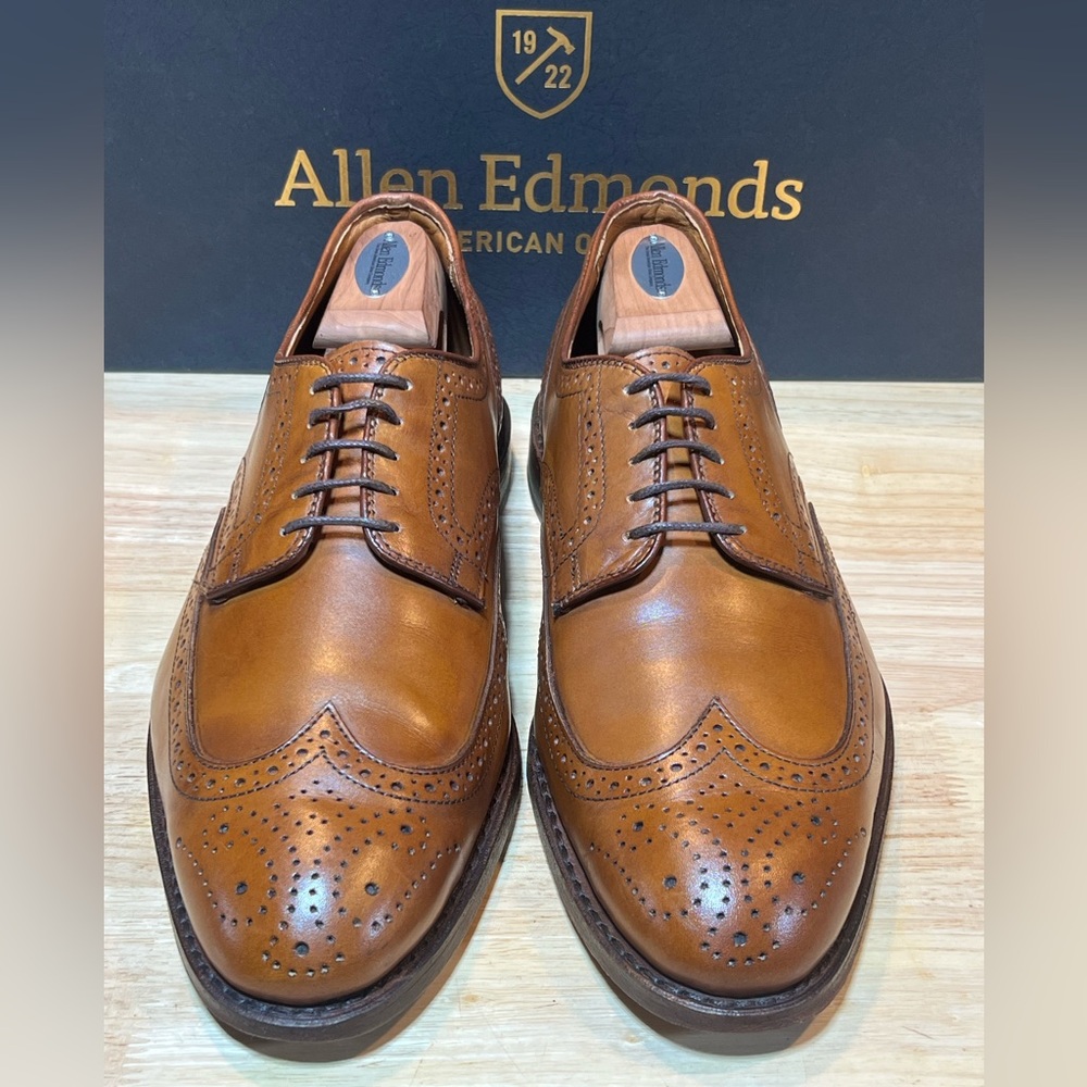 Allen Edmonds Madison Park Walnut Leather Brogue Derbies Size 9.5 3E Made  🇺🇸